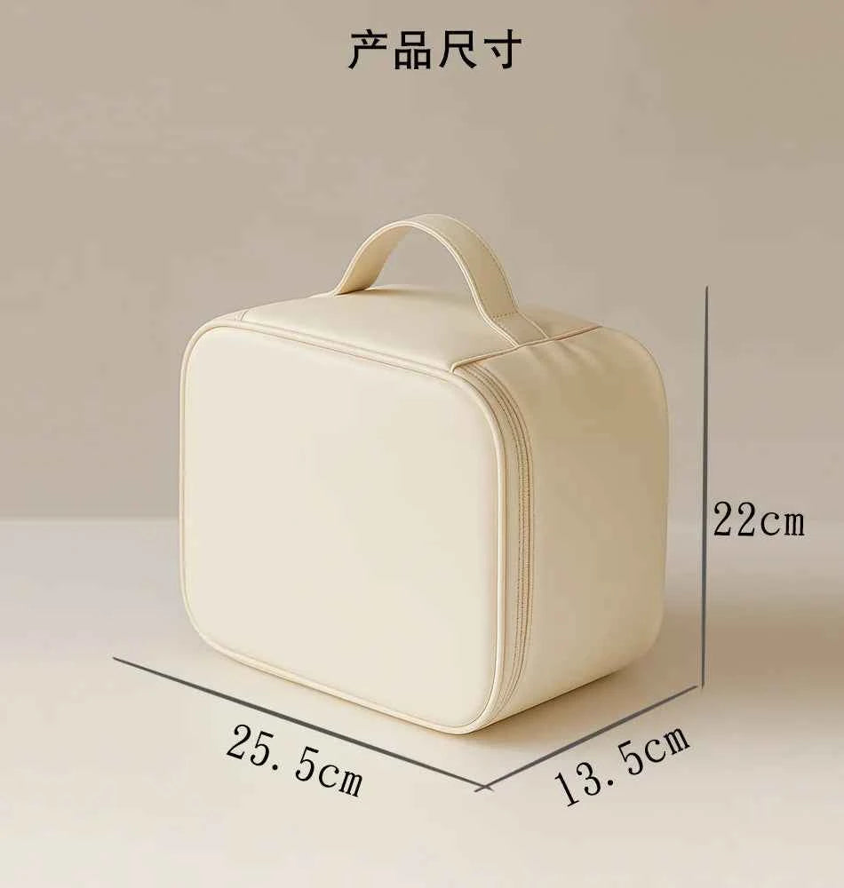 Makeup Bag With LED Mirror Large Capacity Travel Portable With Toilet Storage Bag and Mirror Women's Makeup Bag Organizer